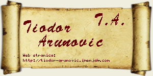 Tiodor Arunović vizit kartica